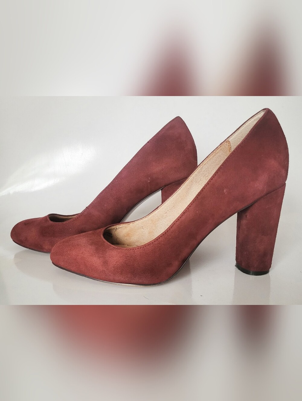 Banana Republic Women's Wine Suede Block Heel Pumps US 7.5